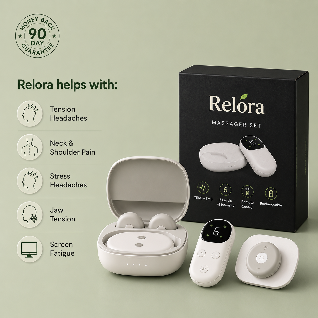 Relora NeuraCalm™  Wireless Headache & Tension Relief System